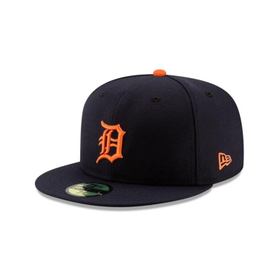 Blue Detroit Tigers Hat - New Era MLB 2019 Road Authentic Collection 59FIFTY Fitted Caps USA9471385